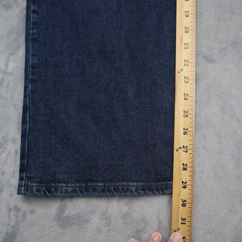 Wrangler Jeans Pants Mens 44x29 Blue High Waist Relaxed Fit Straight Cut Denim